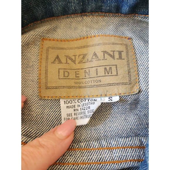 Vintage‎ Anzani Denim Jacket Blue Jean Trucker Coat Women's Classic Casual - Picture 9 of 10